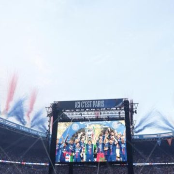 Célébrations du PSG après sa victoire en Ligue des Champions