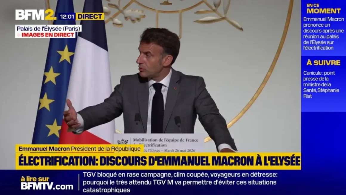 Emmanuel Macron Discute de l’Électrification lors d’un Discours