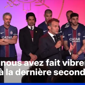 Les joueurs du PSG honorés à l’Élysée après leur victoire européenne