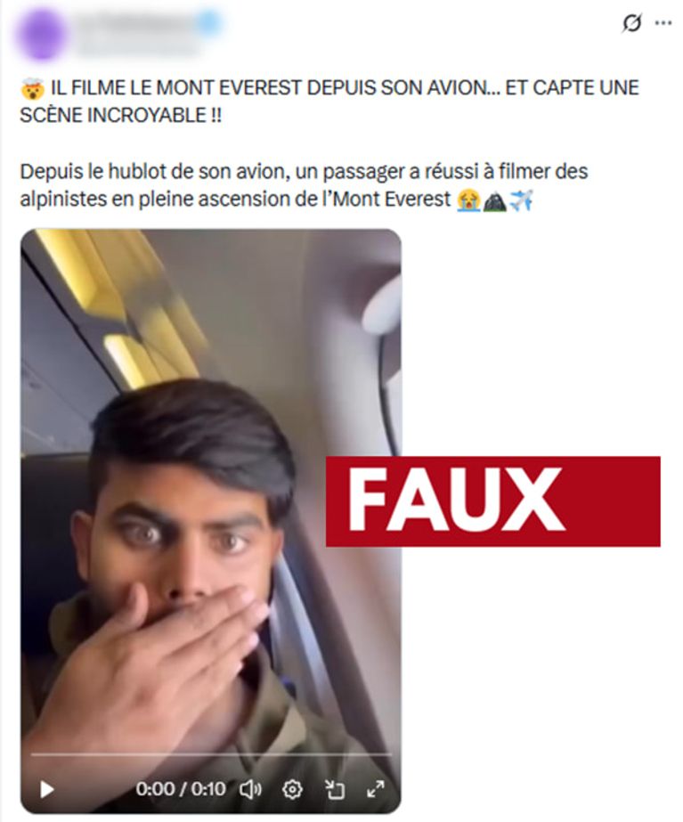 01a85860-03f5-41b8-8b5f-d95edf771ffb Vérification de l’authenticité d’une vidéo virale prétendant montrer des alpinistes sur l’Everest depuis un avion
