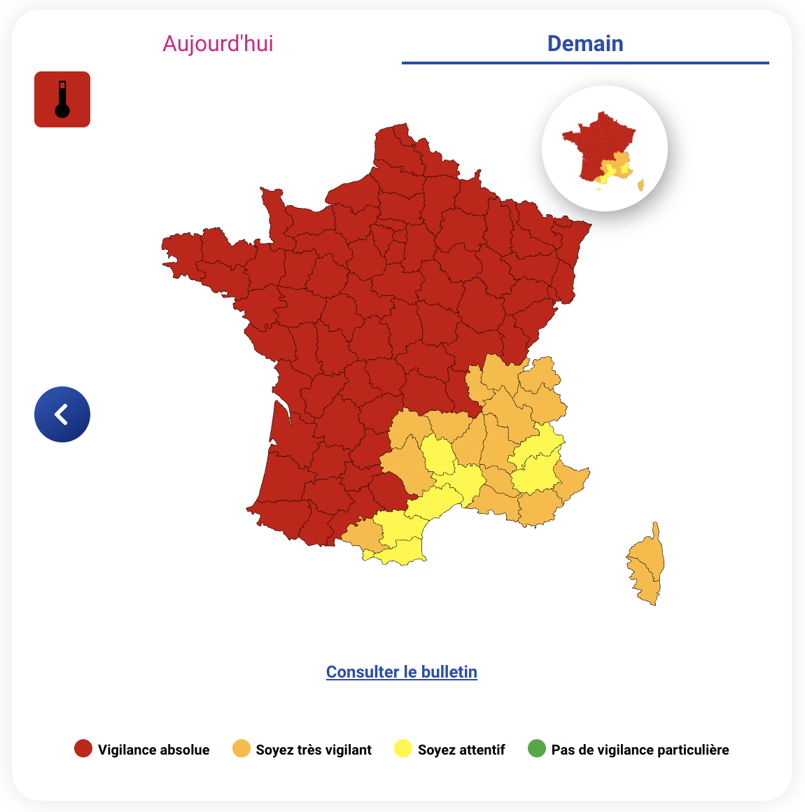 1bc97386-3288-45ce-8d00-2e256187e944 72 départements maintenus en vigilance rouge canicule par Météo-France
