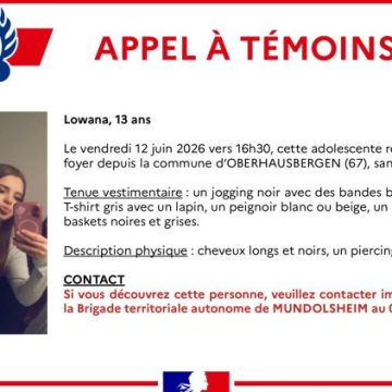 Appel à témoins : Disparition inquiétante de Lowana à Oberhausbergen