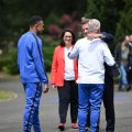 La Visite d’Emmanuel Macron et Marina Ferrari à Clairefontaine