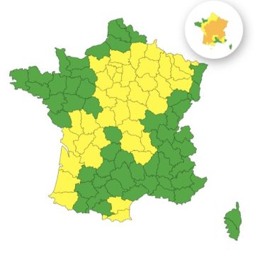 91f61f81-8e98-4793-83f7-8b79fbc4bd9e 43 départements en vigilance jaune pour orages