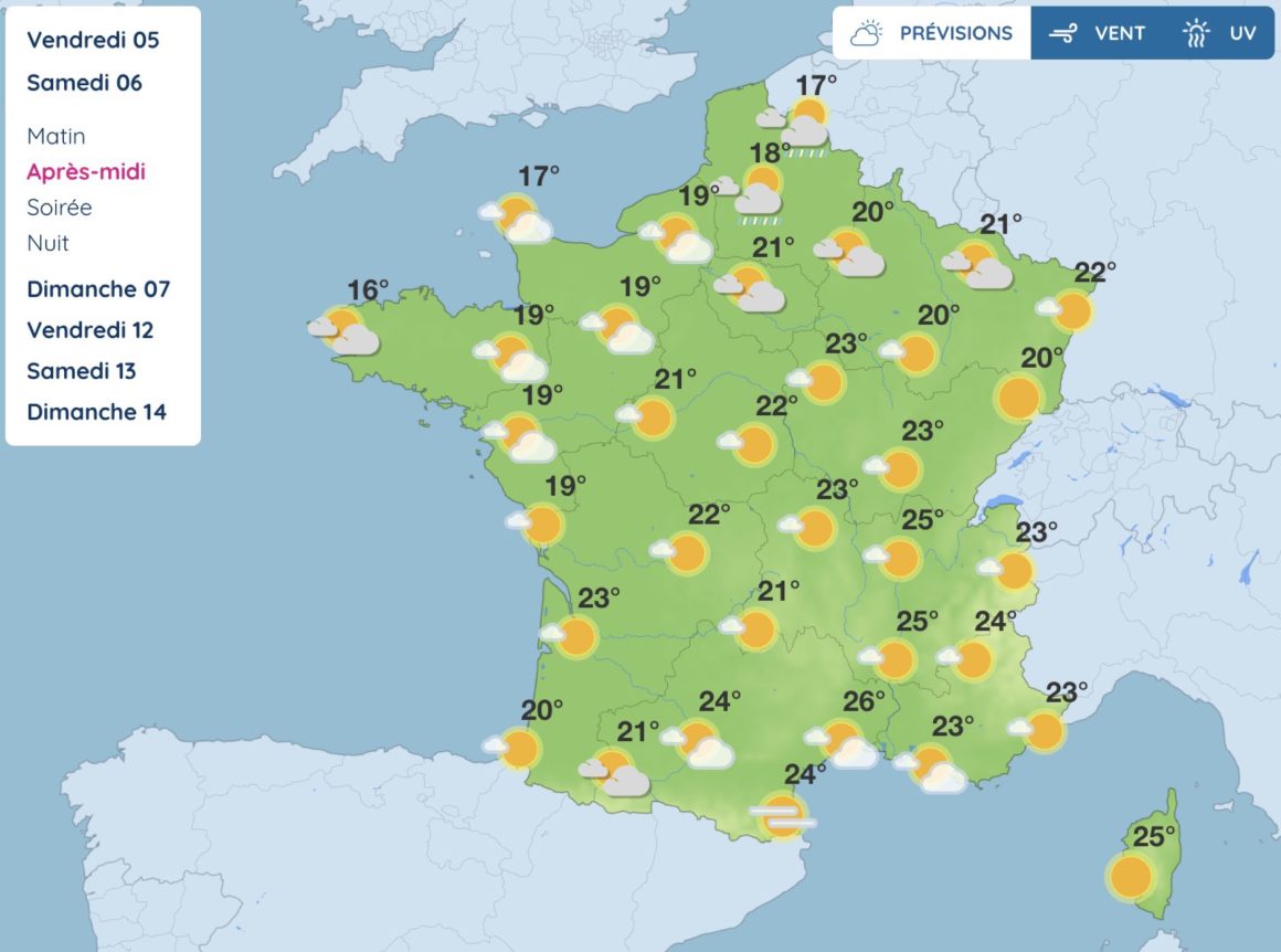 Prévisions Météorologiques pour le Premier Weekend de Juin