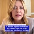 Giorgia Meloni dément les affirmations de Donald Trump