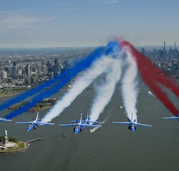 US-FRANCE-AIR SHOW La Patrouille de France célèbre l’anniversaire de l’indépendance américaine