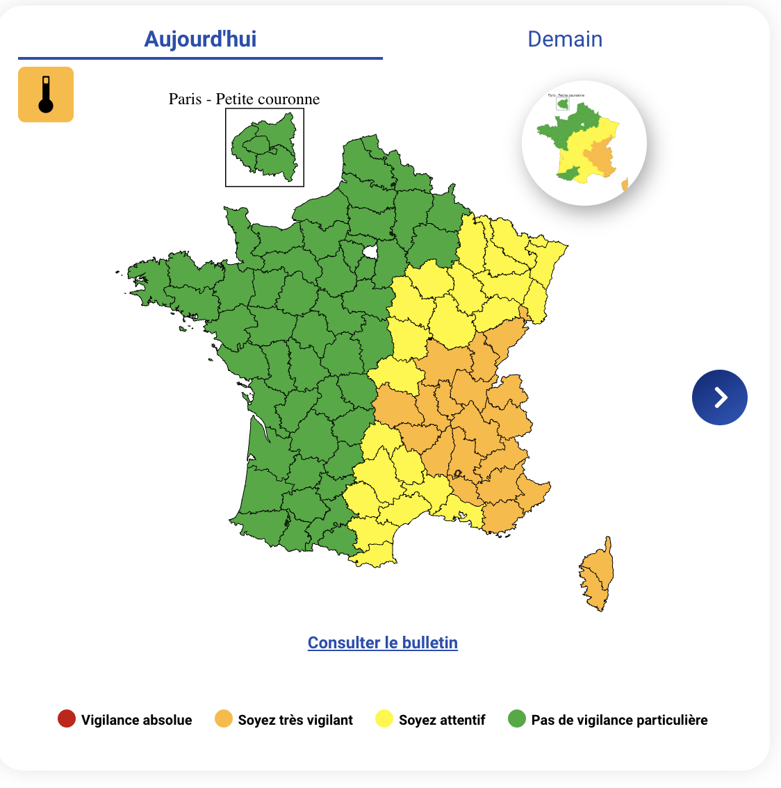 a095704d-f481-4d02-a2ad-8f3a402b64b1 Météo-France émet une vigilance orange canicule pour 21 départements