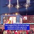 Les supporters norvégiens célèbrent la victoire contre le Brésil