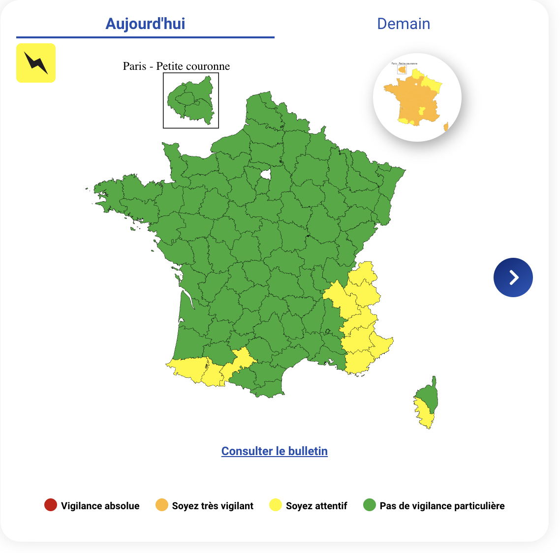 138790ec-e4b4-4bac-8673-09bb8794c186 Vigilance jaune pour des risques d’orages dans onze départements en France