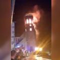 Un orage frappe le clocher de l&rsquo;église de Saint-Salvadou