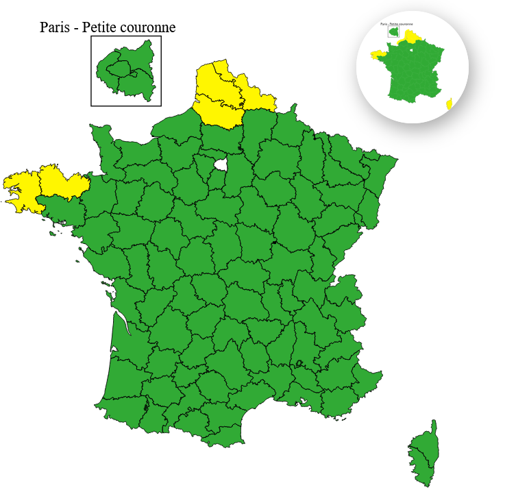 f1c6b4bc-bfcc-466b-99e1-d4bdcaabe528 Cinq départements en vigilance jaune pour orages