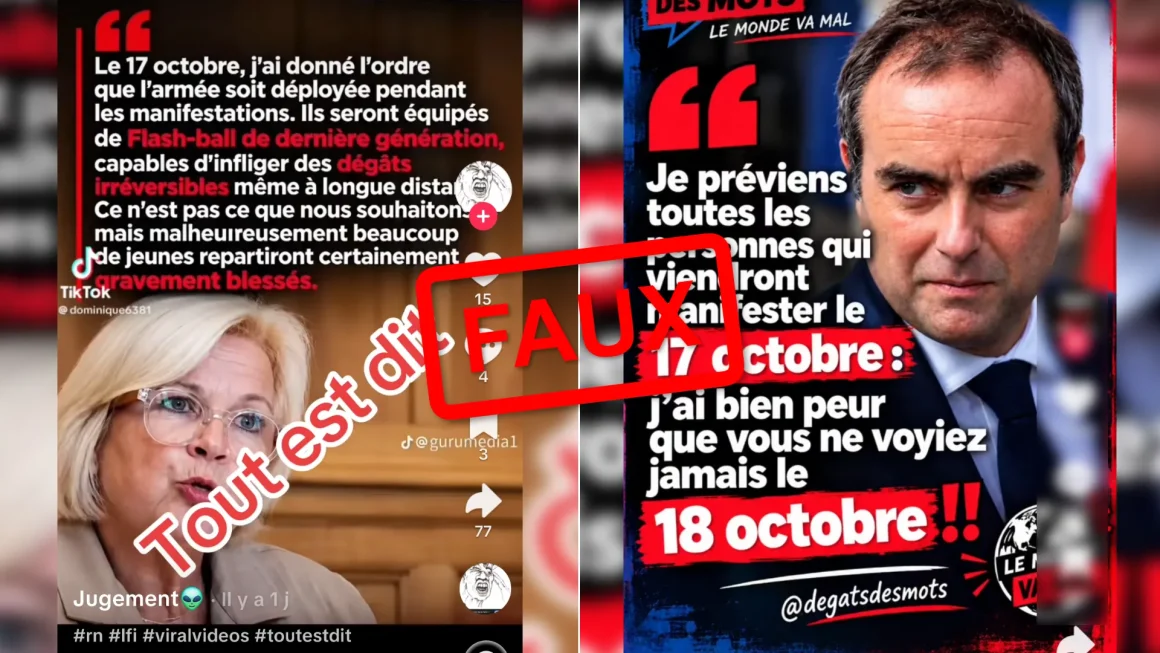 Désinformation sur les réseaux sociaux à propos des manifestations du 17 octobre